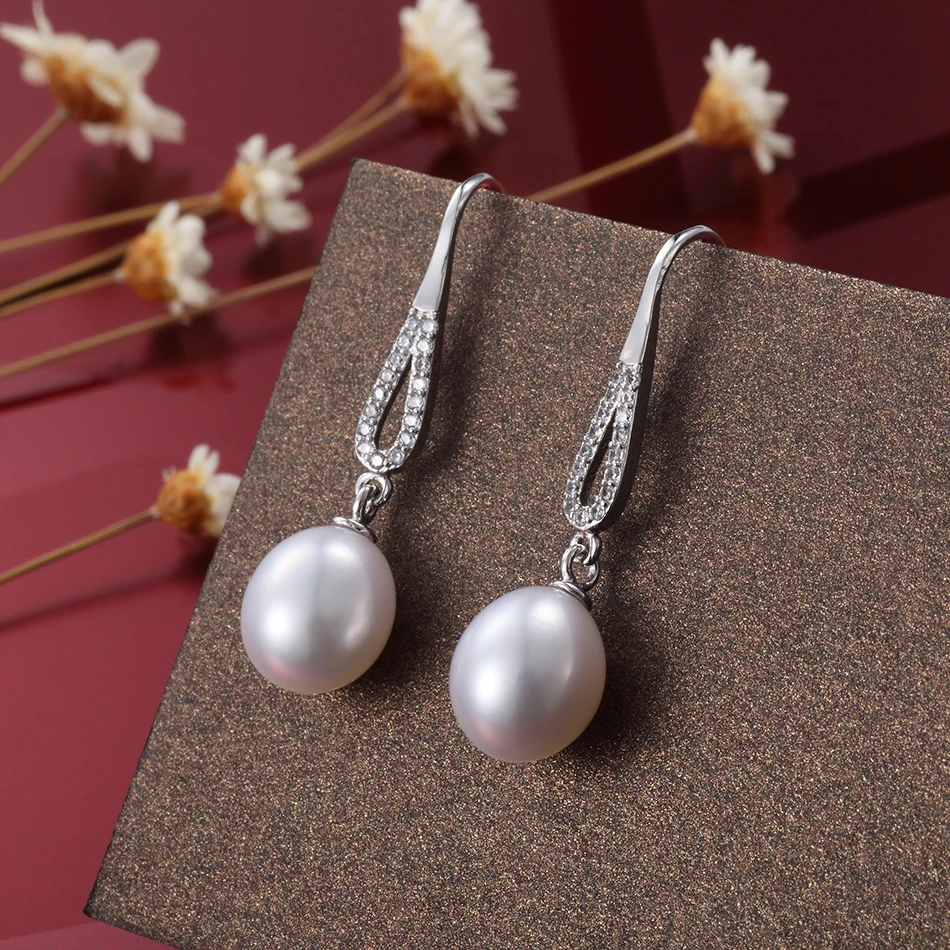 Серьги подвески женские с натуральным пресноводным жемчугом 2 цвета|drop earrings|earrings