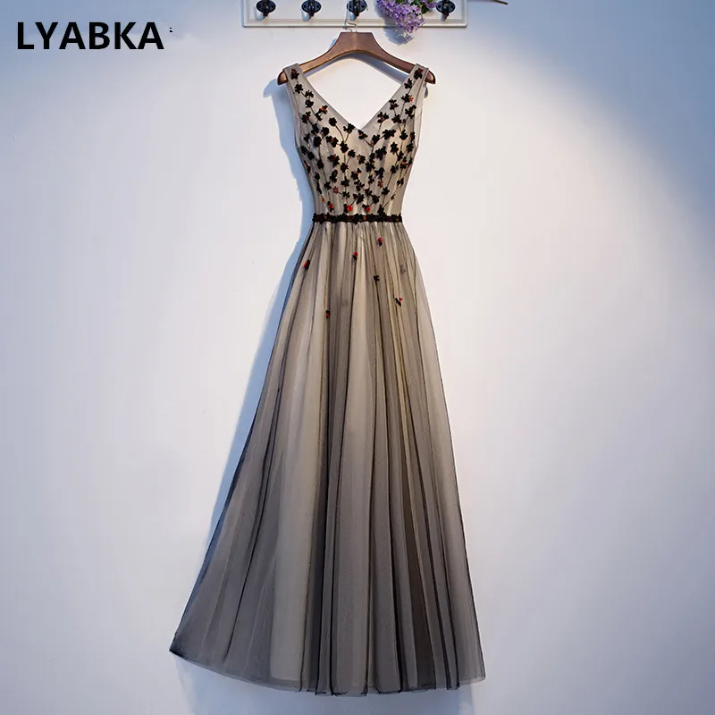 Элегантное Вечернее Платье С v-образным вырезом платье из тюля с цветами вечерние