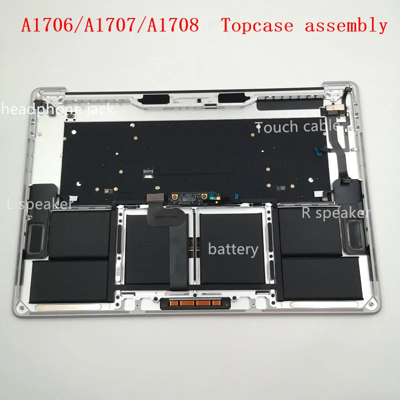 Для нового оригинального Macbook Pro серый серебристый A1707 A1706 Topcase в сборе с