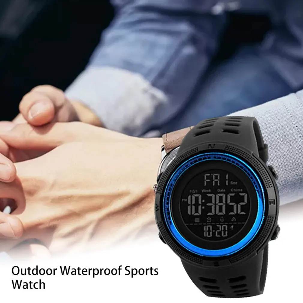 

Men'S Waterproof Electronic Watch Digital Display Outdoor Sports Male Student Personality Fashion Watch Large Dial