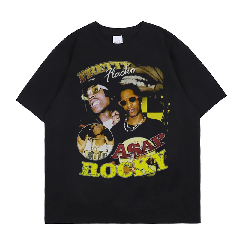 Asap Rocky Harajuku футболка для мужчин 2021 летняя одежда в стиле хип хоп футболки уличном