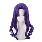 Парик Katsuragi Misato для косплея, термостойкие искусственные волосы фиолетового цвета с милыми длинными вьющимися волосами Katsuragi, с шапочкой