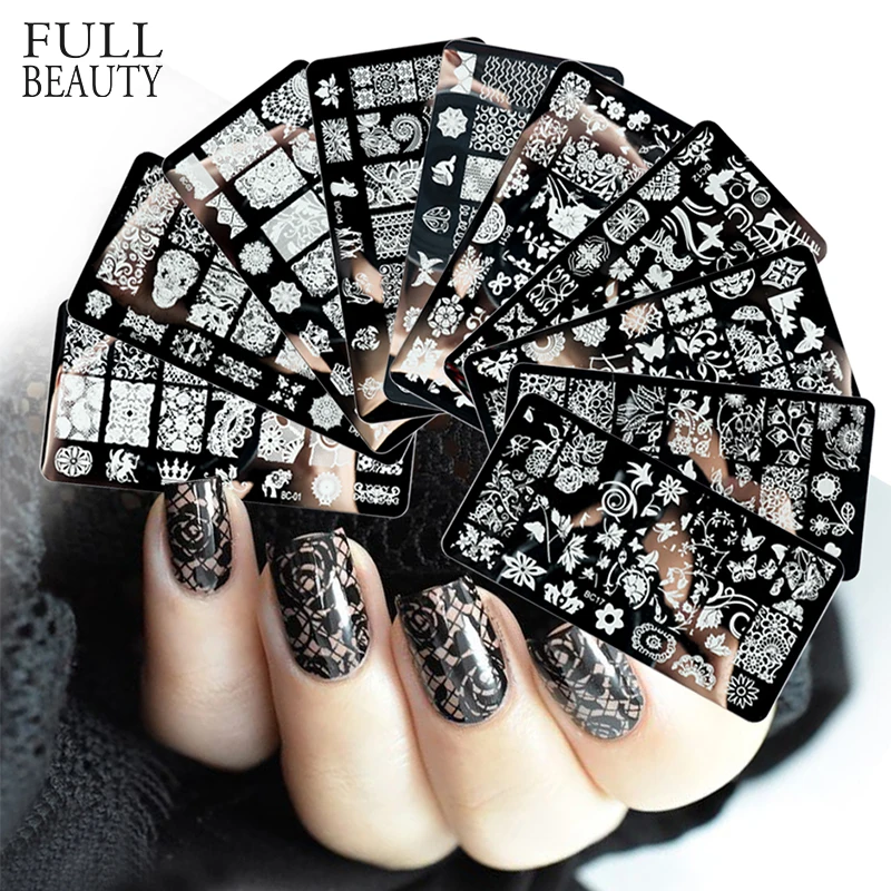 Пластины для стемпинга из нержавеющей стали 10 шт. трафареты ногтей с изящной