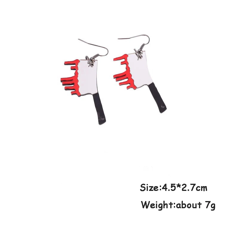 Donarsei забавные Хэллоуин кровавый кухонный нож акриловые серьги для женщин