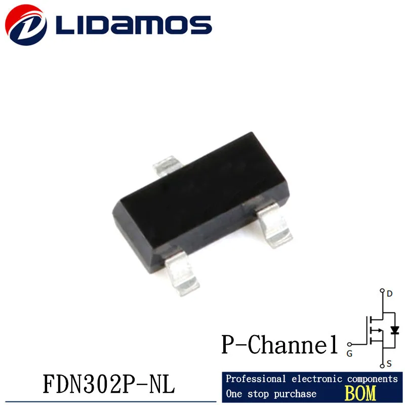 50-1000 шт FDN302P-NL маркировка 302 -20V -2.4A SOT23 MOSFET P-Channel FDN302P FDN302 Новый оригинал/Сделано в