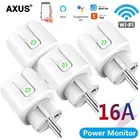 AXUS Tuya Wi-Fi Smart Plug адаптер Беспроводной пульт дистанционного управления голосовой Управление Мощность монитор таймер розетка для Google Home, Alexa, 16A AC100-220V