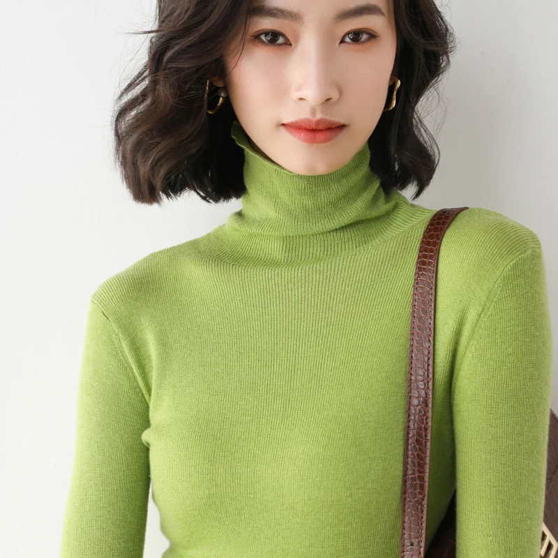 Женский вязаный свитер с высоким воротником женские пуловеры джемпер