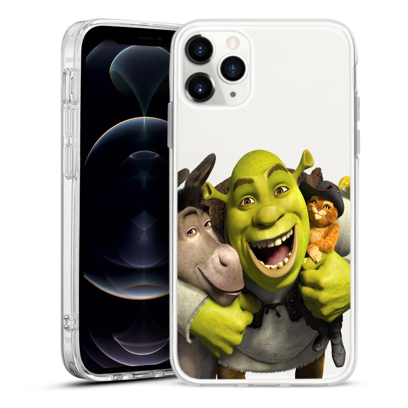 

Cartoon Moive Shrek Coon Luxury Anti-fall Phone Case For iPhone 12 11Pro Max SE2020 7 8 Plus XR XS X MAX 6 Clear Silicone Cover
