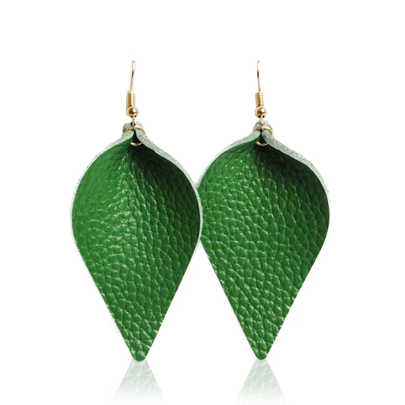 Модные женские серьги M & G из натуральной кожи с листьями массивные подвески