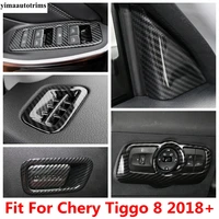 for chery tiggo 8 2018 2019 2020 pillar a frame window lift head light lamp air ac vent cover kit trim carbon fiber accessories