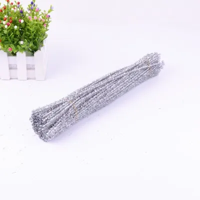 Glitter silver 30*0,6 см блестящий топ, корень волос, кривая палочка для детей, для детского сада, ручной работы, материал для рукоделия, Рождественские елки, вечерние украшения, 100 шт - Цвет: Glitter silver