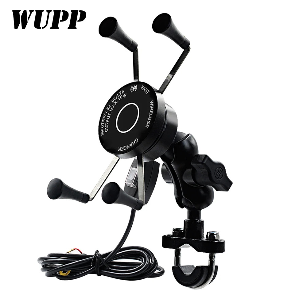 WUPP подлинный мотоциклетный кронштейн проводной беспроводной 2 в 1 USB QC3.0 Быстрая