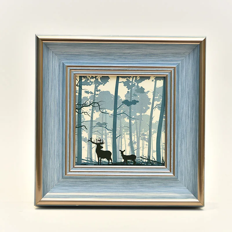 

Retro Creative Green Deer Photo Frame Photo Album, 4 / 5 / 6 / 7 Inch Photo Frame, Nordic Wall Painting Desktop Table Decoration