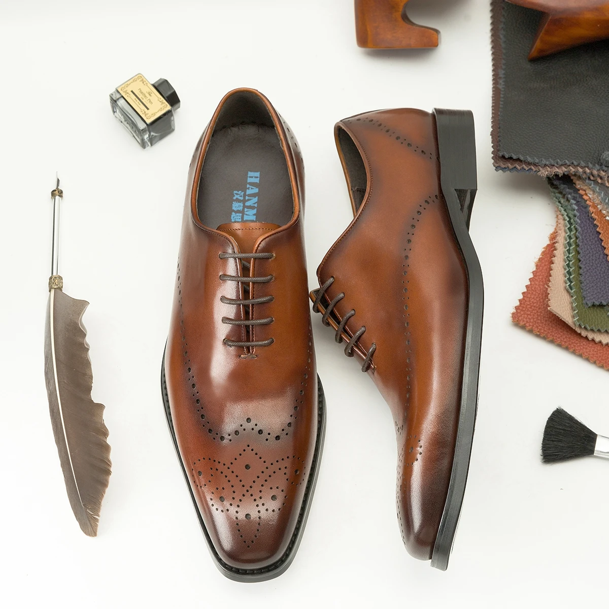 

Hanmce 2021 New Styles Fashion Formal Genuine Leather Oxford Shoes For Men