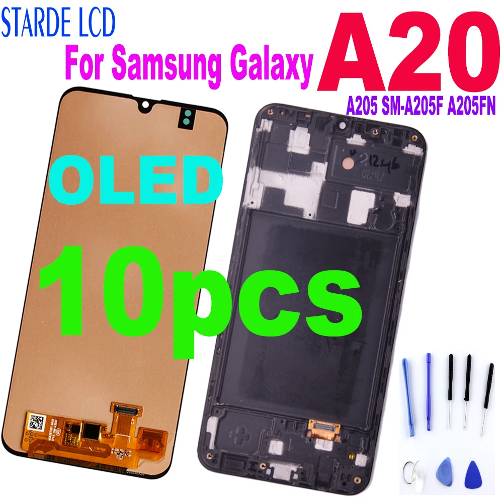 

10PCS For Samsung Galaxy A20 LCD Display Touch Screen Digitizer Assembly For Samsung A205 SM-A205F A205FN LCD Replacement