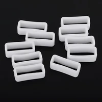 10pcs white silicone rubber watch strap band keeper holder retaining hoop loop ring retainer clasp buckle locker replacement pvc