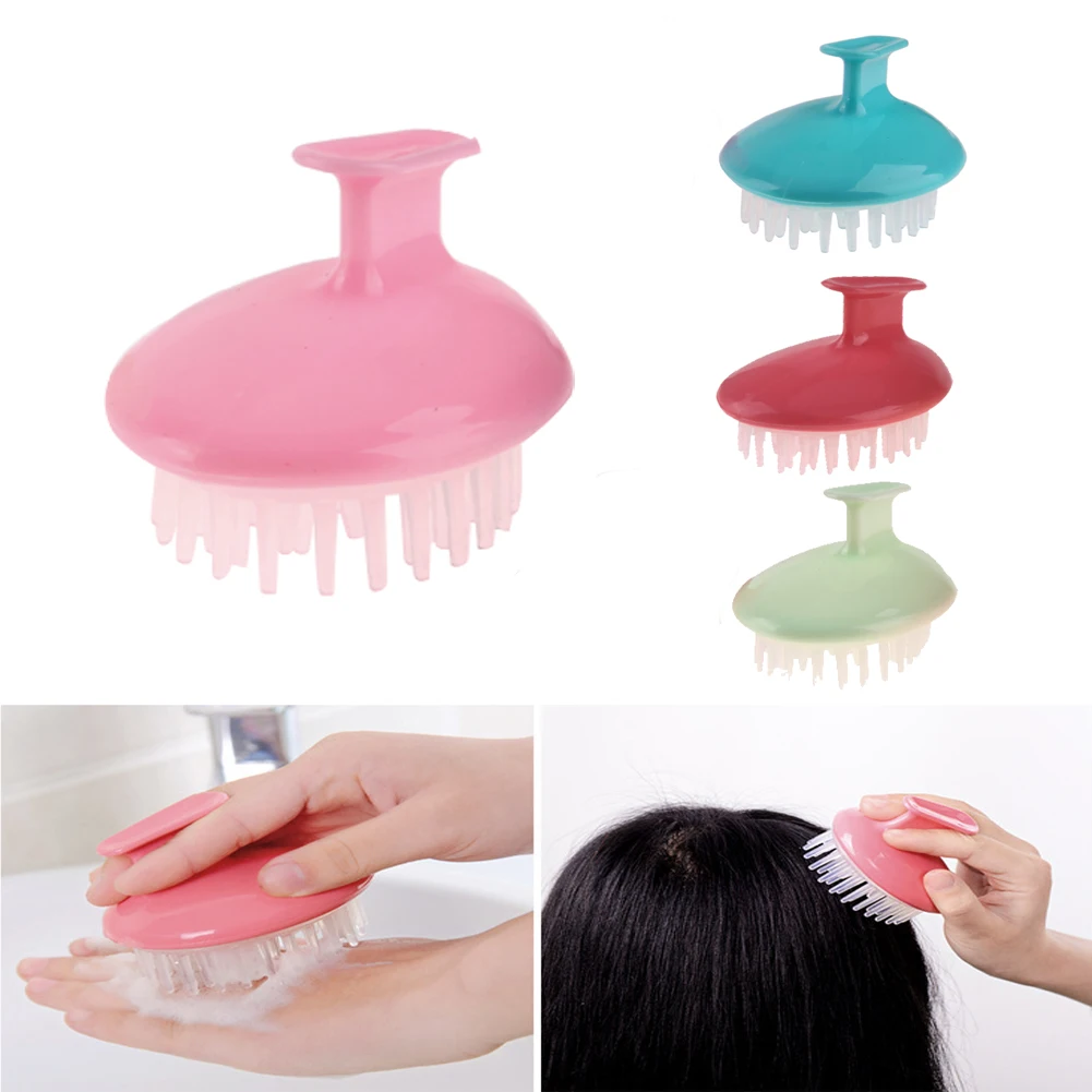 Силиконовая головка тела щетка для массажа головы гребень шампунь мытья волос