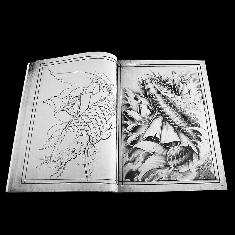 

A4 Tattoo Books Lotus Flower Prajna Buddha Stone Carving Buddha Black Work Beauty Art 40 Page Tattoo Accessories