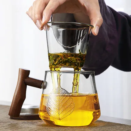 

Стеклянная кружка для чая, для офиса, дома, для разделения чая, прозрачная термостойкая чашка большой емкости, для ароматизированного чая в ...
