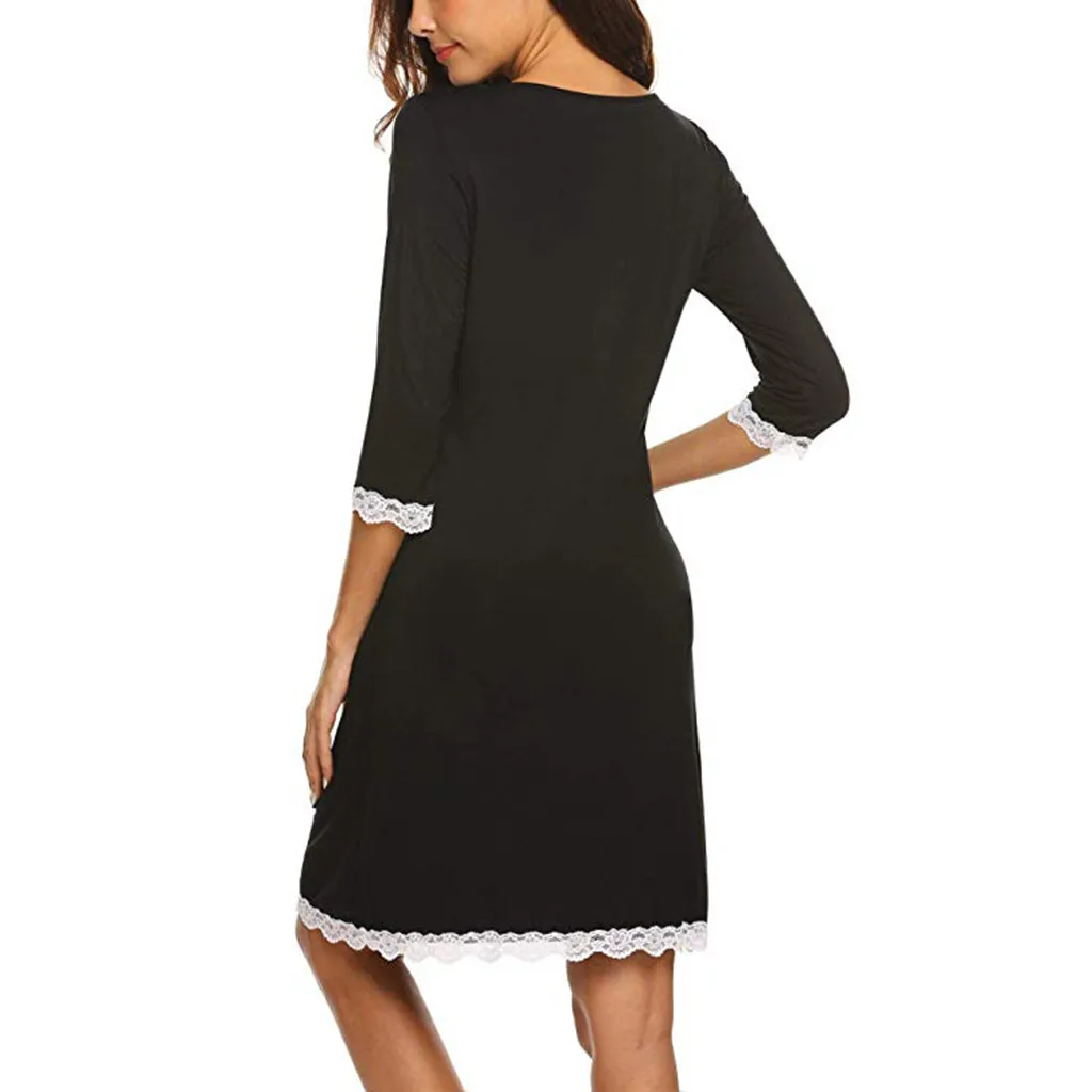 Пижамное платье для беременных кружевные ночные рубашки кормящих матерей