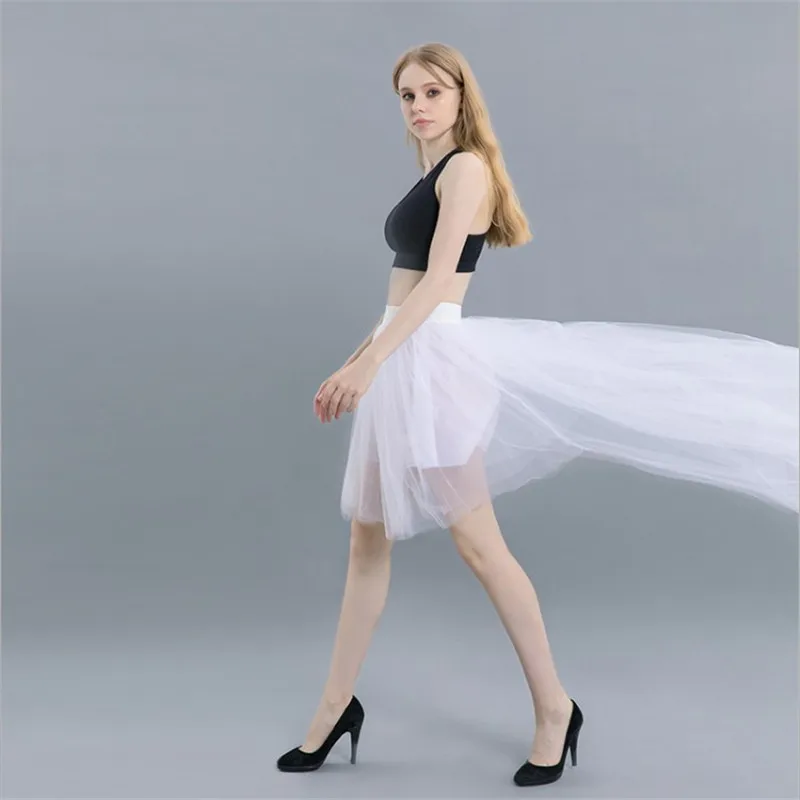 Асимметричная 3 цвета трех слоев фатина Лэ сетки сорочка посадка комфорт летняя