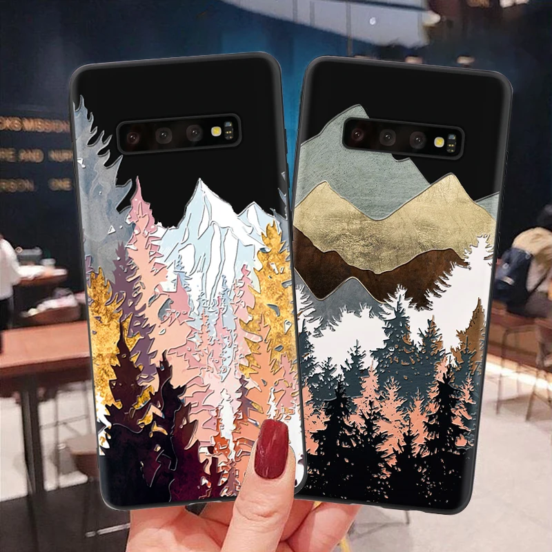 Fundas для Samsung Galaxy A72 A52 S21 S50 FE S20 Ultra S10 S8 S9 Plus A71 A51 A50 A70 чехол 3D рельефный матовый мягкий