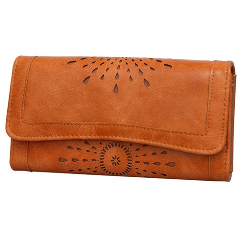 

Fashionable Hollow Tri-Fold Wallet Long Retro Wallet, Smooth High-Quality Wallet, The Best Choice For Young Ladies