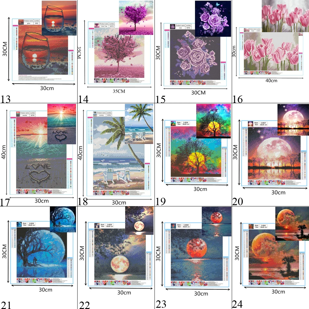 

Diamond Crafts Mosaic Embroidery Kit Beach Sunset Cross Ctitch Kits Landscape Spring Mosaic DIY Painting Art Picture Home Decor