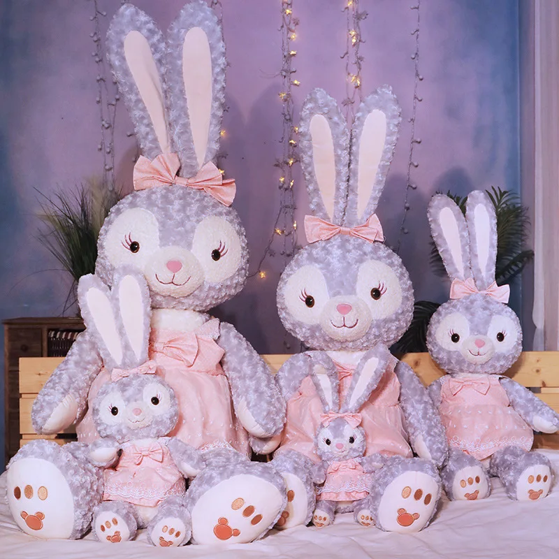 Disney-juguetes de empuje de Stellalou para ni&ntilde;as, almohada de conejo p&uacute;rpura, mu&ntilde;eco de peluche de Stella Lou, conejo de Ballet, regalo de cumplea&ntilde;os para beb&eacute;s-3