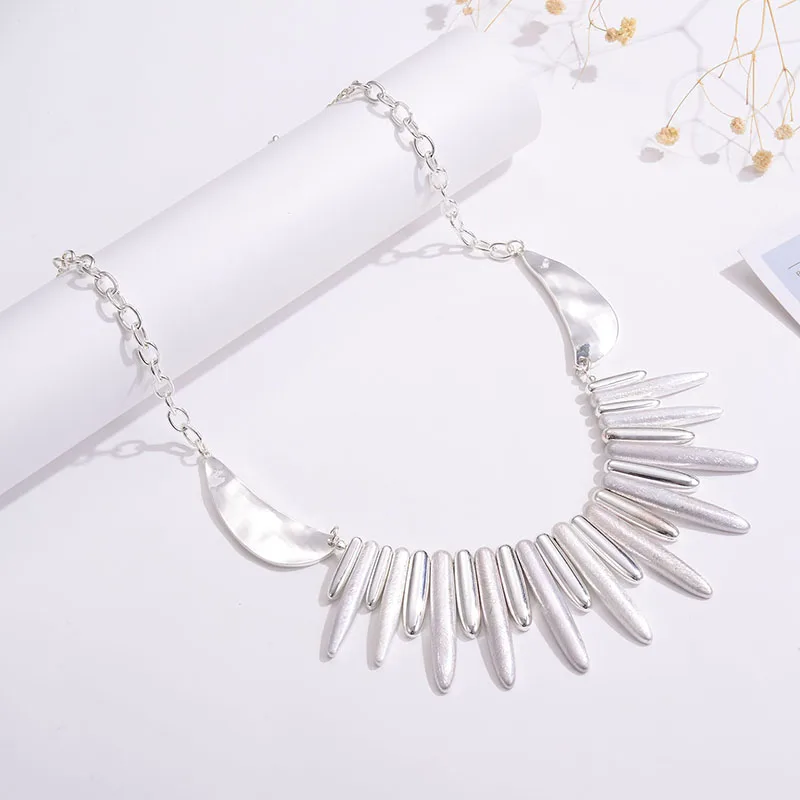 Shineland Punk Rock Rivet Collar Choker Necklace Metal Gold Silver Color Chunky Big Statement Jewelry for Women Wholesale Cheap | Украшения