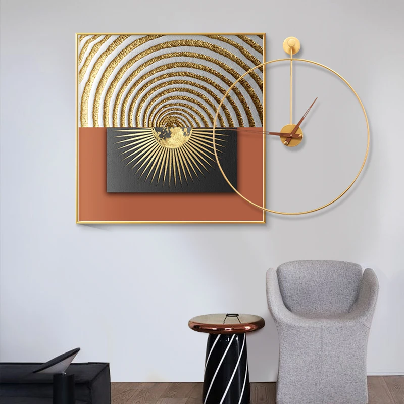 

Декорация настенные часы современные золотые бесшумные настенные часы, домашний декор, металлические часы, украшение для гостиной, спальни...