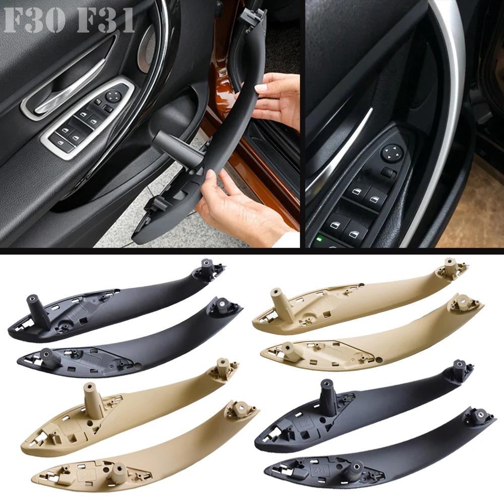 

Car Inner Doors Handle Pull Trim Cover For BMW 3 Series F30 F31 F32 F33 F34 F35 F36 F80 Left Right Inner Panel Black Beige