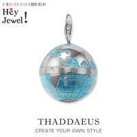pendant blue globe2020 spring lobster clasp classic jewelry europe charm accessories 925 sterling silver gift for men woman