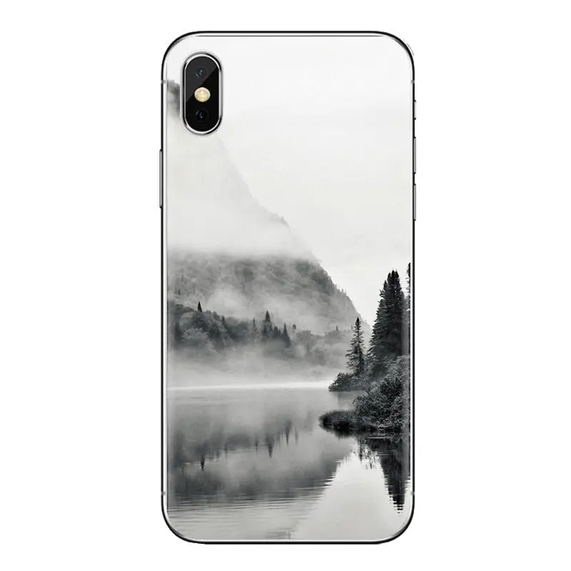 Для Xiao mi 6 A1 Max x 2 5X 6X Red Note 5 5A 4X 4A A4 4 3 Plus Pro TPU Shell Case горный st черно-белый дизайн |
