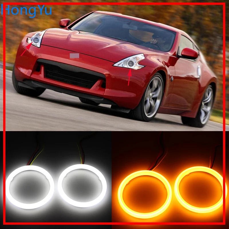 

for Nissan 370Z 2009 2010 2011 2012 2013 2014 2015 Cotton Switchback LED Dual Color Angel Eye White Amber turn signal light