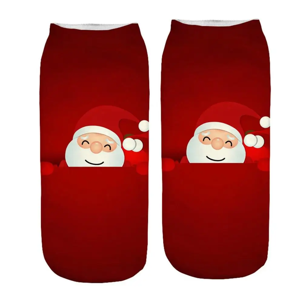 Casual Work Women Socks 3D Christmas Santa Sock Xmas Ladies Soxs Meias Elk Printing Medium Sports Lovely Female Chaussette | Женская
