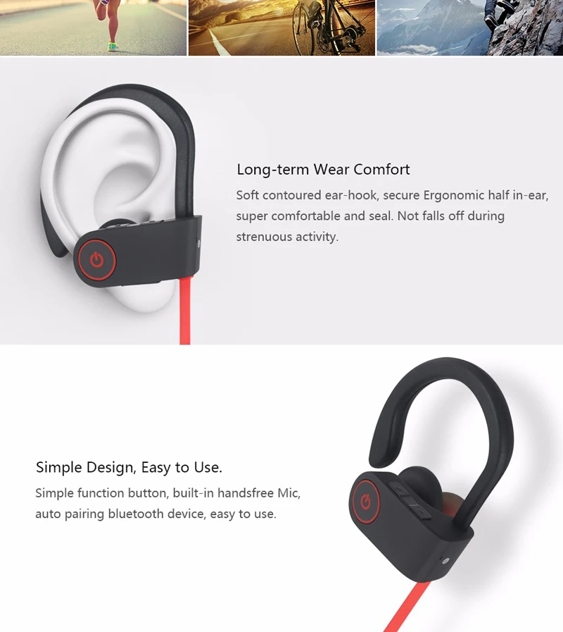 Bluetooth наушники Otium Лучшие Беспроводные спортивные наушники IPX7 водонепроницаемые HD handsfree ecouteur filaire ecouteurs avec fil auriculares con cable casque bluetooth ecouteur iphone