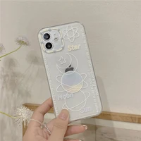 retro moon sun planet track line art japanese phone case for iphone 12 11 pro max xs max xr xs 7 8 plus x 7plus case cute cover