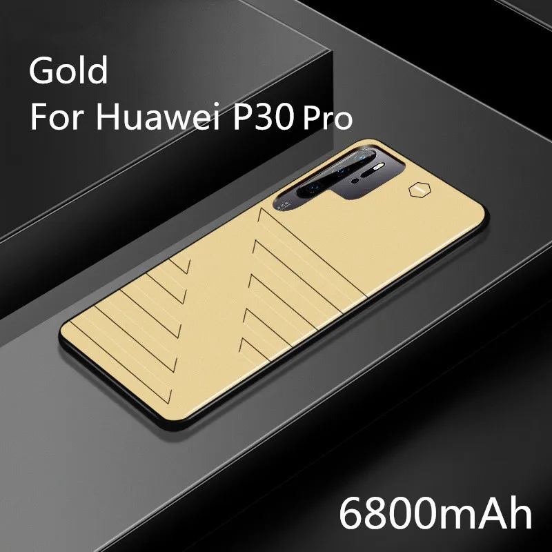 NTSPACE 6800 мАч запасной внешний аккумулятор чехол для huawei P30 зарядное устройство чехол s для huawei P30 Pro внешний аккумулятор чехол - Цвет: Gold for P30 Pro