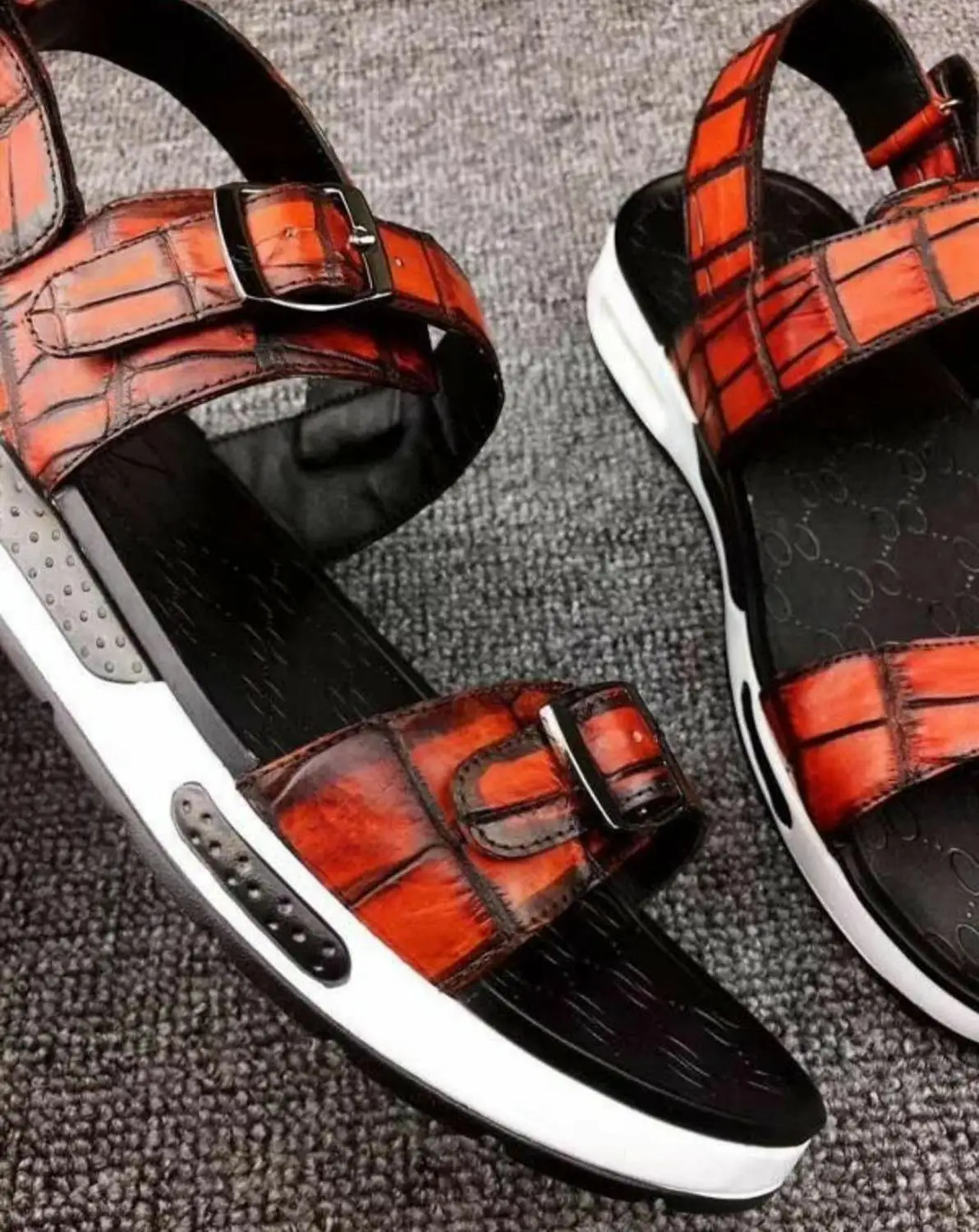 100% натуральная крокодиловая кожа живота летние тапочки однотонные прочные