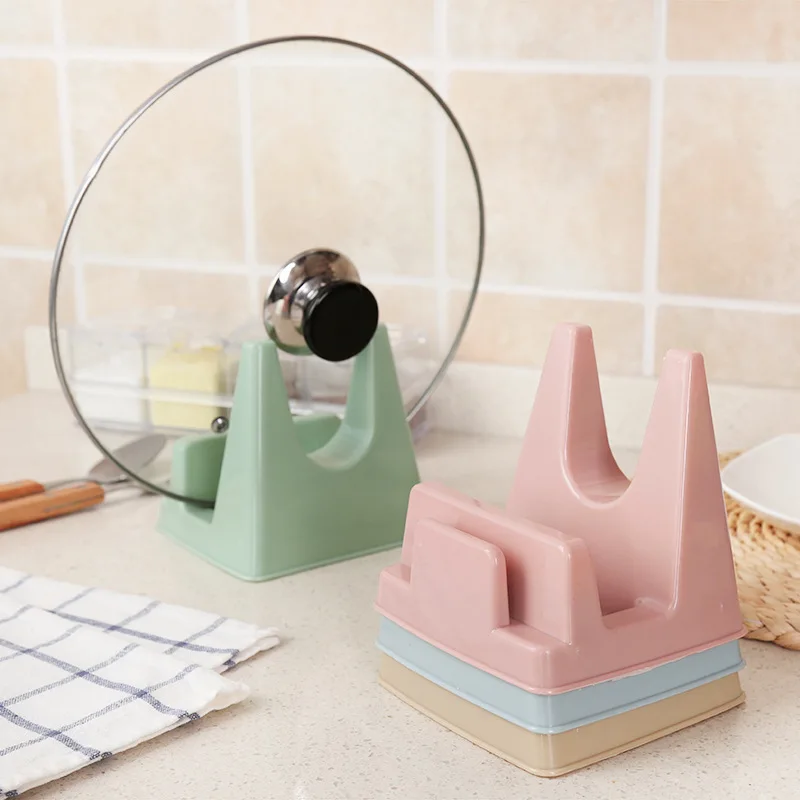 

With Water Pan Pot Cover Holder Chopping Board Rack Kitchen Multi-functional Hole Punched Plastic Cutting Board Rack Storage She