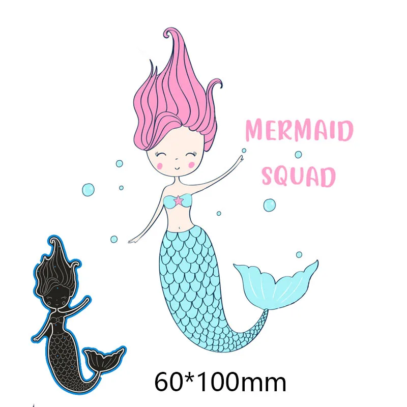 

Металлические пресс-формы Русалка Новинка украшение для скрапбукинга тиснение «сделай сам» бумажная карточка рукоделие 60*100 мм