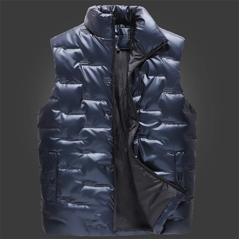 Men's Padded Vest Bright Color Waistcoat Thicken Winter Warm Quilting Coat AW21 Male New High Quality Casual Outdoor Vest