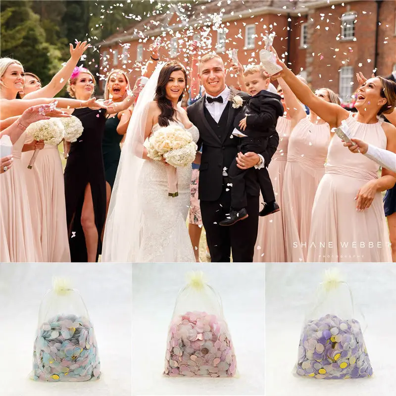 

Artracyse 30g 1cm Wedding Supplies with Net Bag Colorful Paper Rain Wedding Photo Props Sprinkle Shredded Paper Petals Rain