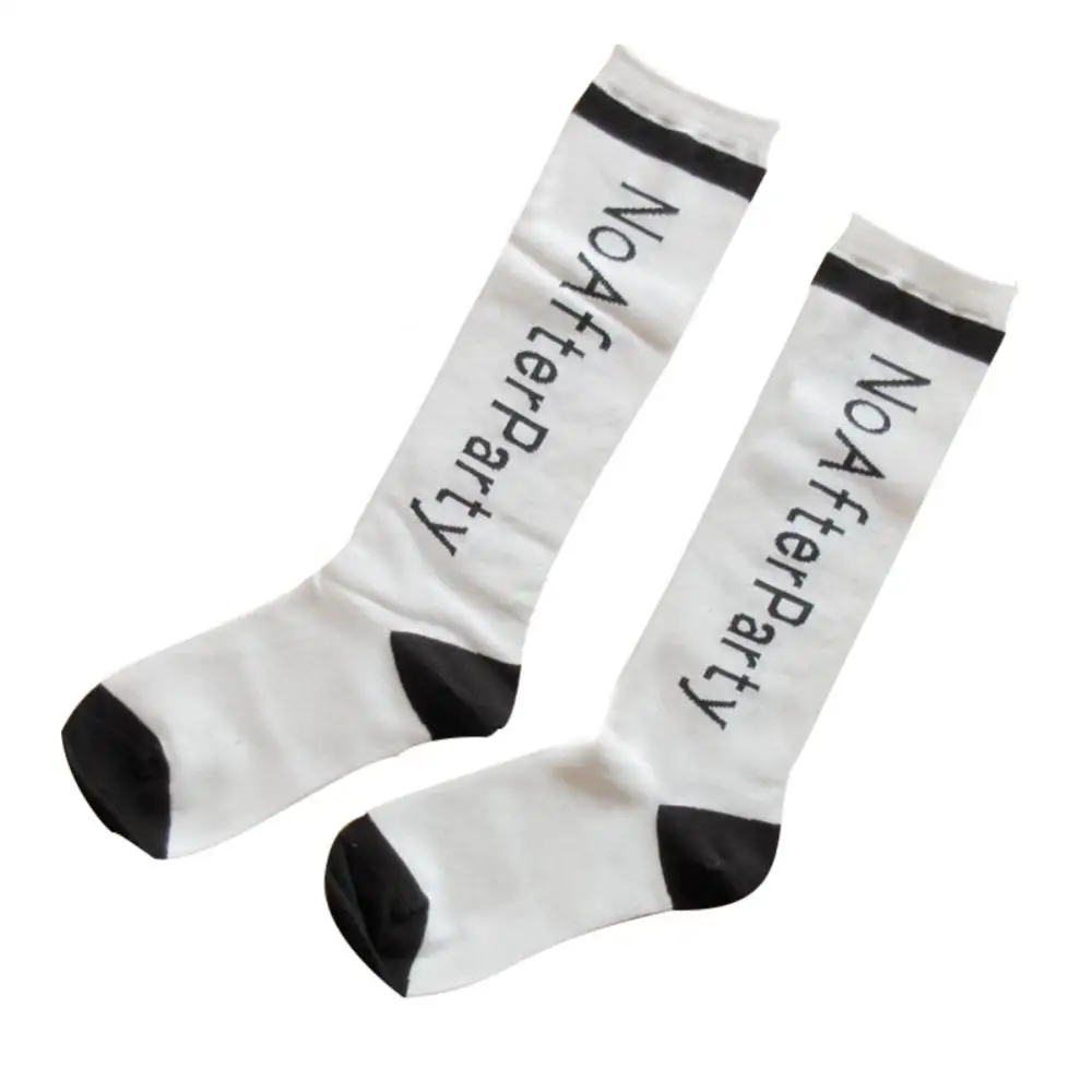 

No After Party Couple Funny Letter Below Knee Soft Warm Baseball Autumn Socks