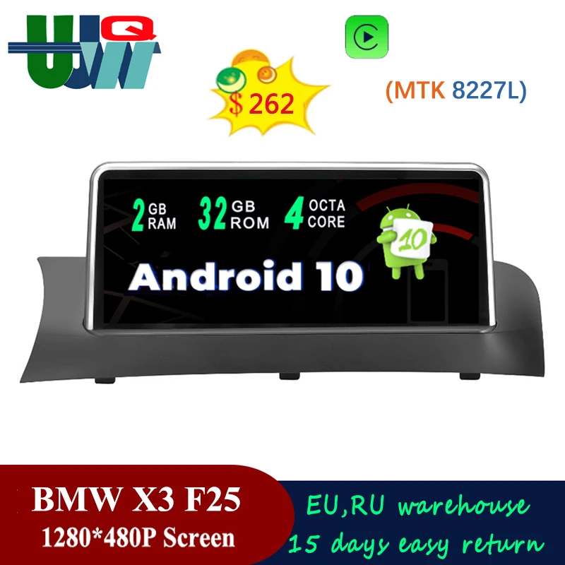 

UJQW Android10/11 Car Radio Multimedia For BMW X3 F25 X4 F26 2011-2016 CIC/NBT GPS HeadUnit Navigation Stereo 10.25"Video Screen