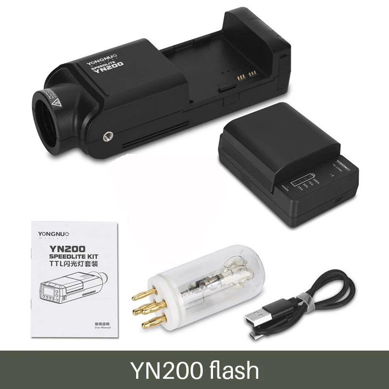 YN200 YONGNUO YN200 флэш-светильник ttl HSS 2,4G 200 Вт литиевый аккумулятор usb type C совместимый YN560-TX(II)/YN560-TX Pro/YN862 для CanonNikon - Цвет: YN200