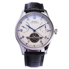 Часы наручные мужские механические, автоматические водонепроницаемые Роскошные, с кожаным ремешком