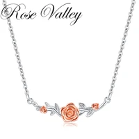 rose valley rose flower pendant necklace for women pendants fashion jewelry girls gifts rsn091