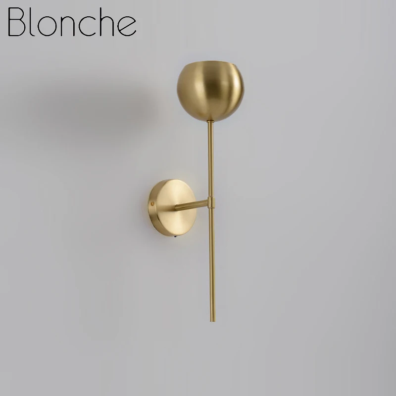 

Настенный светильник Blonche, современный золотой металл, E27, Настенный бра для гостиной, коридора, кухни, домашнего декора, светильник, железное художественное освещение